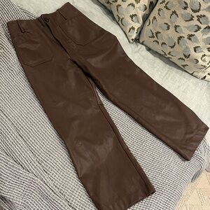 Maeve Colette chocolate leather pants